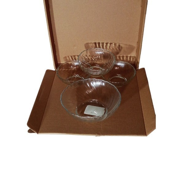 Glass Dessert Bowls Set Of 4 Random Sizes Clear Glass - Picture 16 of 16